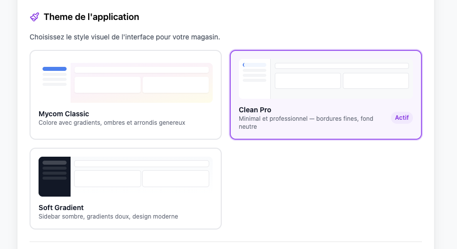 Personnalisation thèmes MYCOM